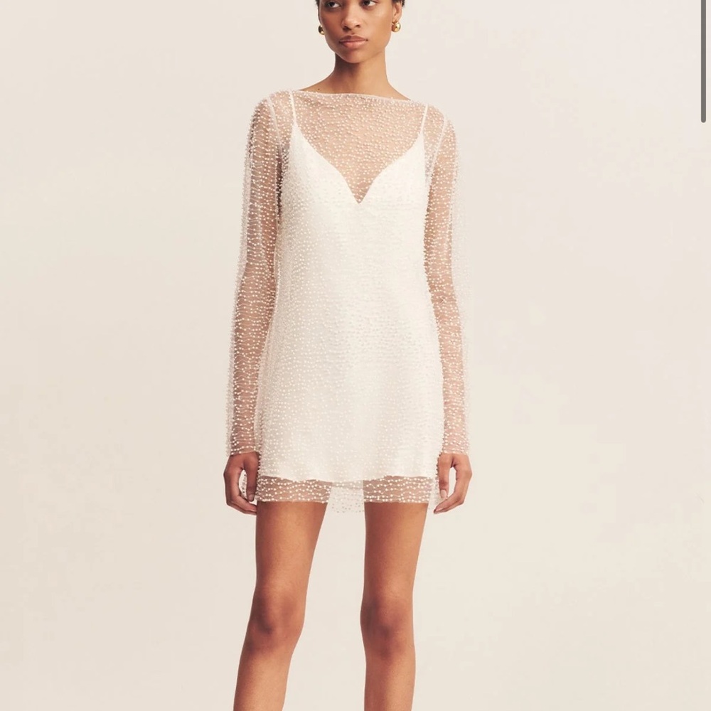 Shona Joy Size 0 Iridescent Long Sleeve Mini Dress NWT